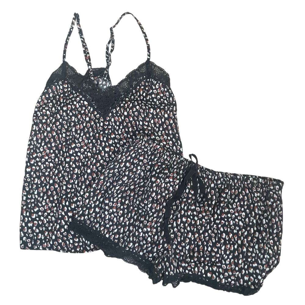 Aerie Lace Trim Animal Print 2 piece  Loungewear Set  Silky & Comfy Feel